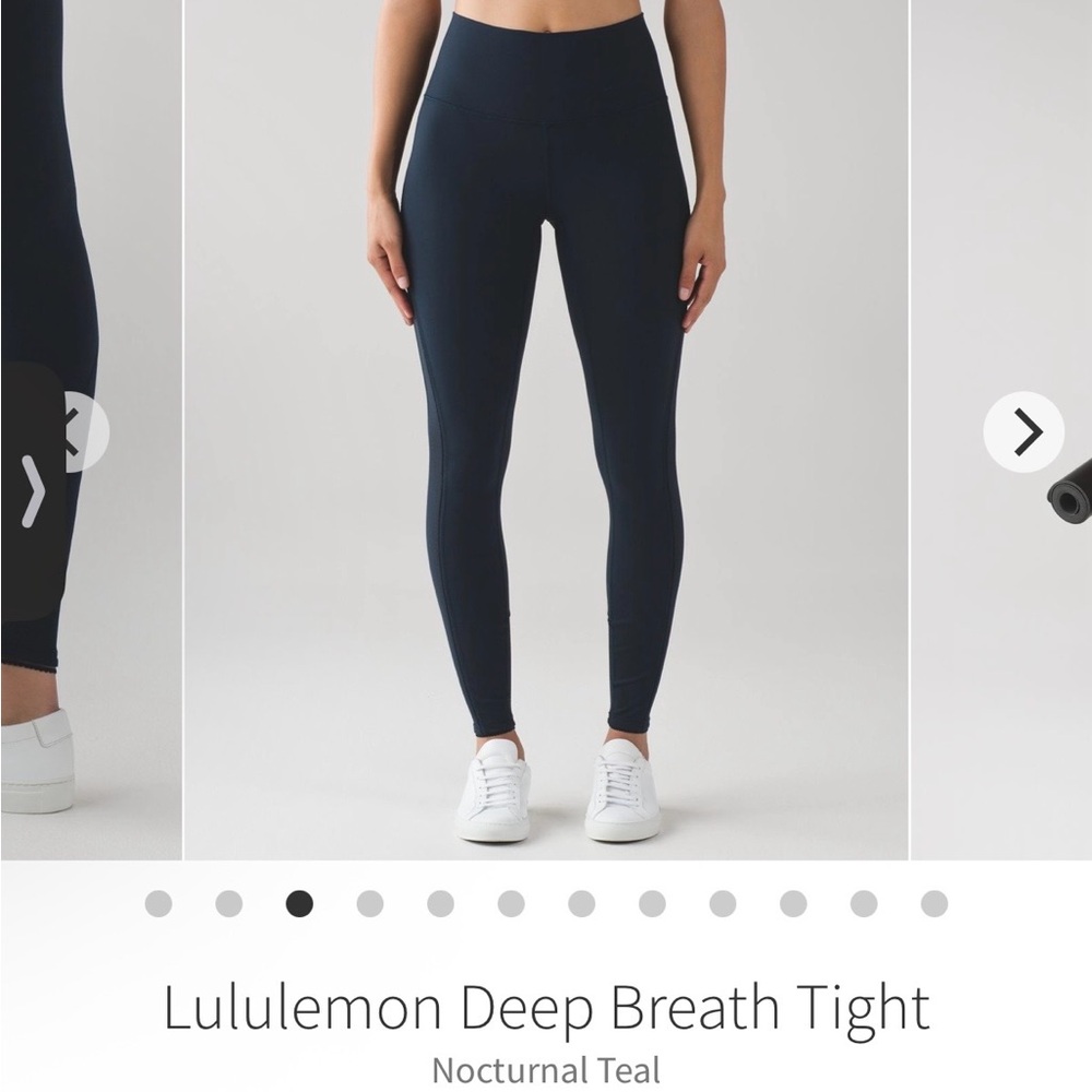 Lululemon deep breath tight nocturnal teal size 4